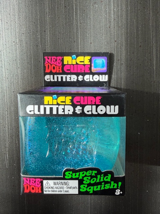 Schylling Other - Nee Doh Nice Cube Glitter & Glow Blue Super Solid Squish